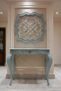 Wooden Antique design powder blue console