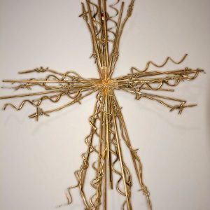 Vintage iron cross with thrones design