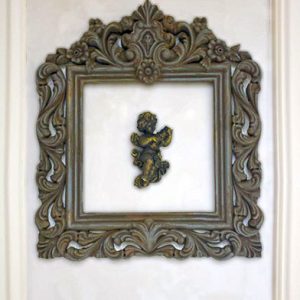 Baroque Ornamented Frame -Brown shades Rectangle shape - Beech wood