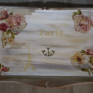 Paris metro Tray Handmade decoupage art on Wood