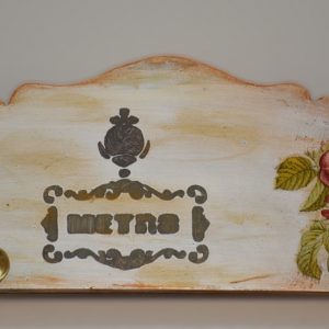 Metro Keys hanger Handmade decoupage art on Wood