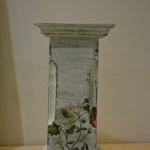 Flowers and roses 2 candle sticks Handmade decoupage art on wood 