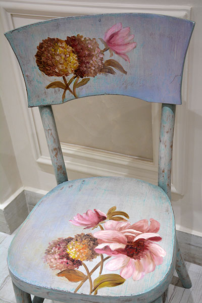 Shabby Chic Back Chair Hand Painted Wood Gallery Virago